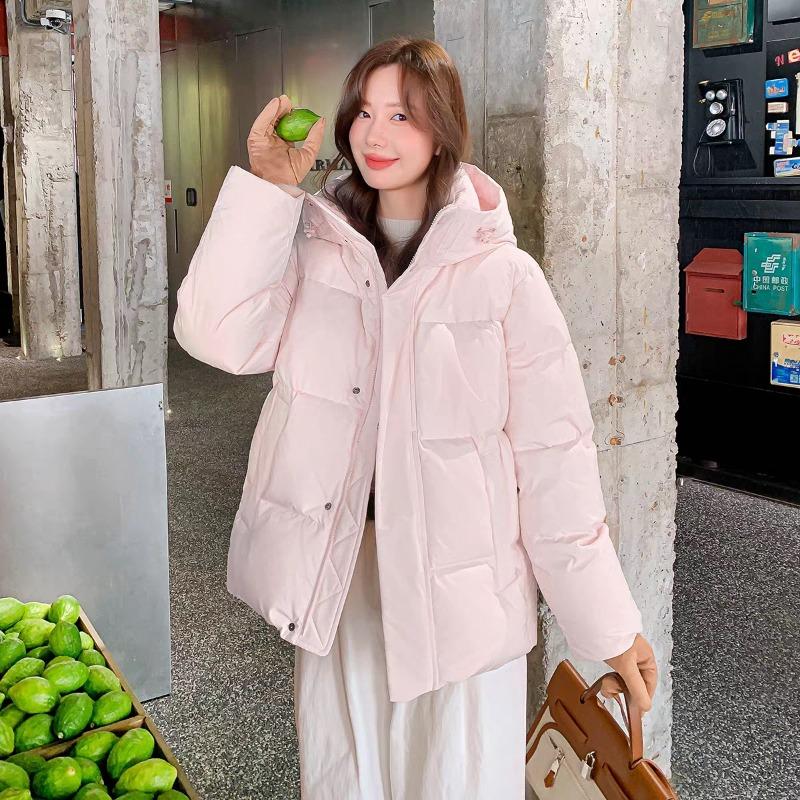 White duck down jacket women's short thickened loose fashion flow jacket