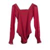 Womens Ballet Leotard White Stretch Dancewear Contemporary Chinese Dance Aerial Yoga Fitness Training