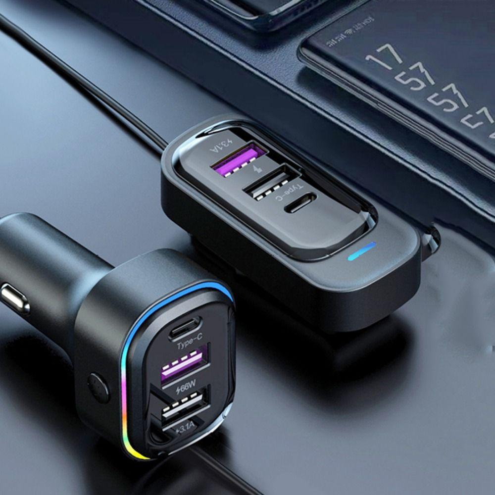 81W Power Car-mounted multi-function charger 6 in 1 Ports Super Fast Charging  Universal Vehicles