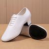 Scarpe da Uomo in Pelle Bianca Perforate Moderne per Ballo da Sala Fondo a Due Punti Scarpe da Ballo Latino Sneakers per Square Dance