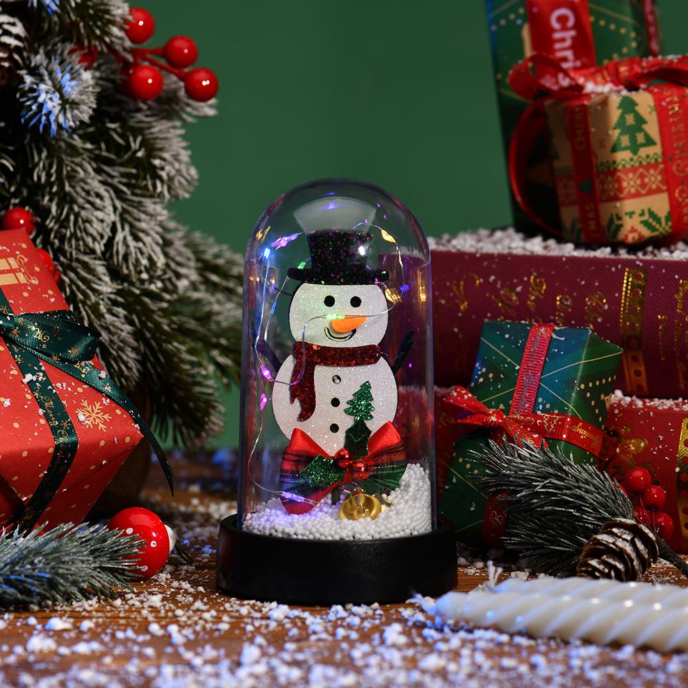 LED Glowing Christmas Snow Scene Ornament - Creative Plastic Tree Cover Decoration