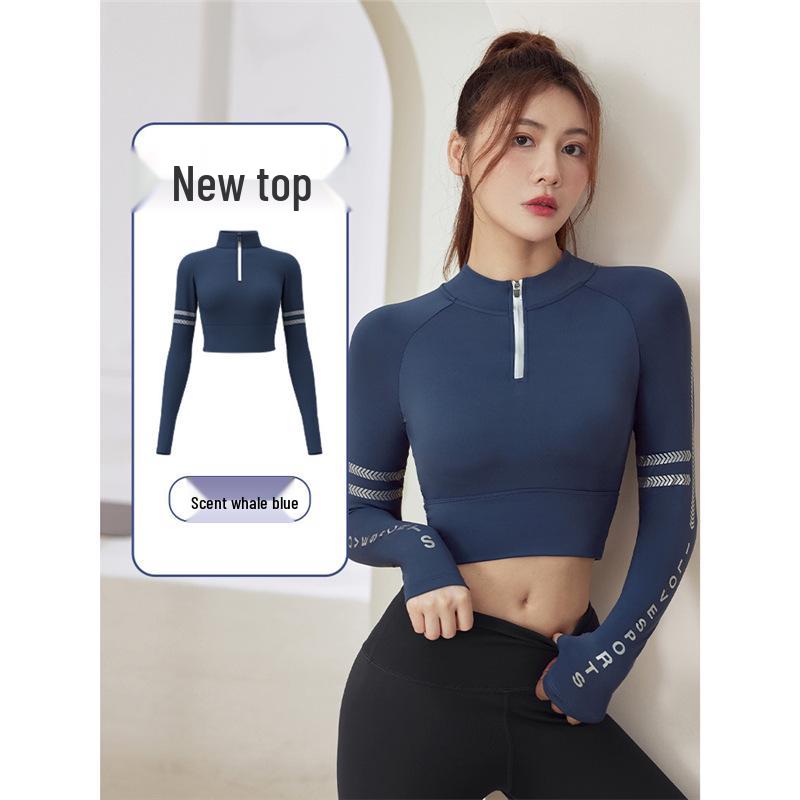 

Топ для похудения для йоги Juyi Hall с нагрудными вкладышами: Худи на молнии до середины, с длинным рукавом для фитнеса и бега Large