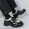 Men Thick Soled Derby Shoes Color Blocked Lace Up Business Banquet Men Shoes