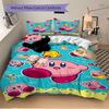 3pcs Bedding Set Birthday Kirby Includes 1 Comforter + 2 Pillowcases, Without Pillow Inserts, Soft Comfortable, Lightweight Breathable, Prin
