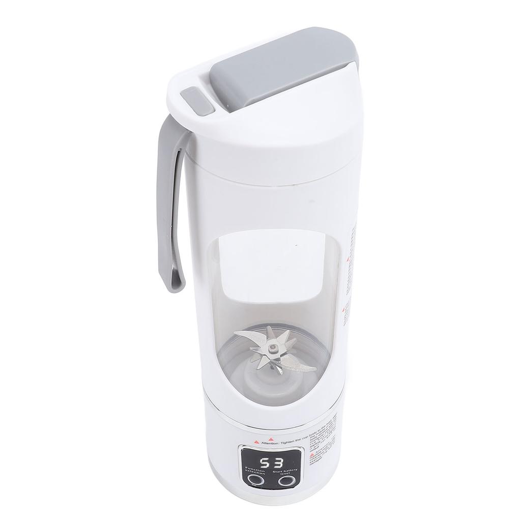 450ML Portable Juicer Cup Small Travel Blender USB Rechargeable Automatic Fruit Blender for Home Office White