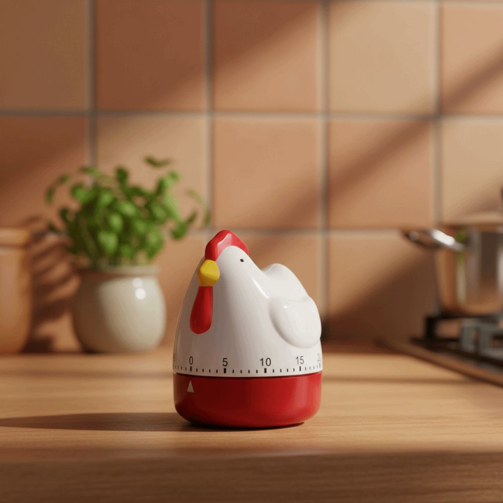 Hen Mechanical Timer Manual Wind Up Cooking Timer Alarm Reminder Countdown Clock  Classroom Use