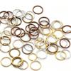 Color-preserving KC Gold Jump Rings: 200 Single Loop Flat Mouth Iron Connectors for DIY Bracelets & Necklaces