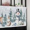 Christmas Valance for Windows Snowman Short Kitchen Curtains for Living Room Over Sink Deer Squirrel Merry Christmas Tree Topper Window Treatment