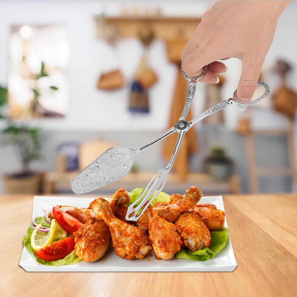 Retro Elegant Zinc Alloy Bread Tong Cooking Baking Kitchen Food Clip