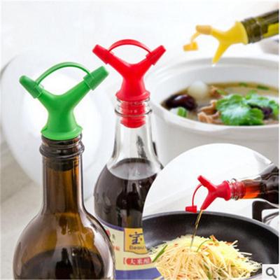 1 pieza de boquilla deflectora doble para líquido, tapón para boca de botella de aceite de soja, tapa para verter salsa de vino