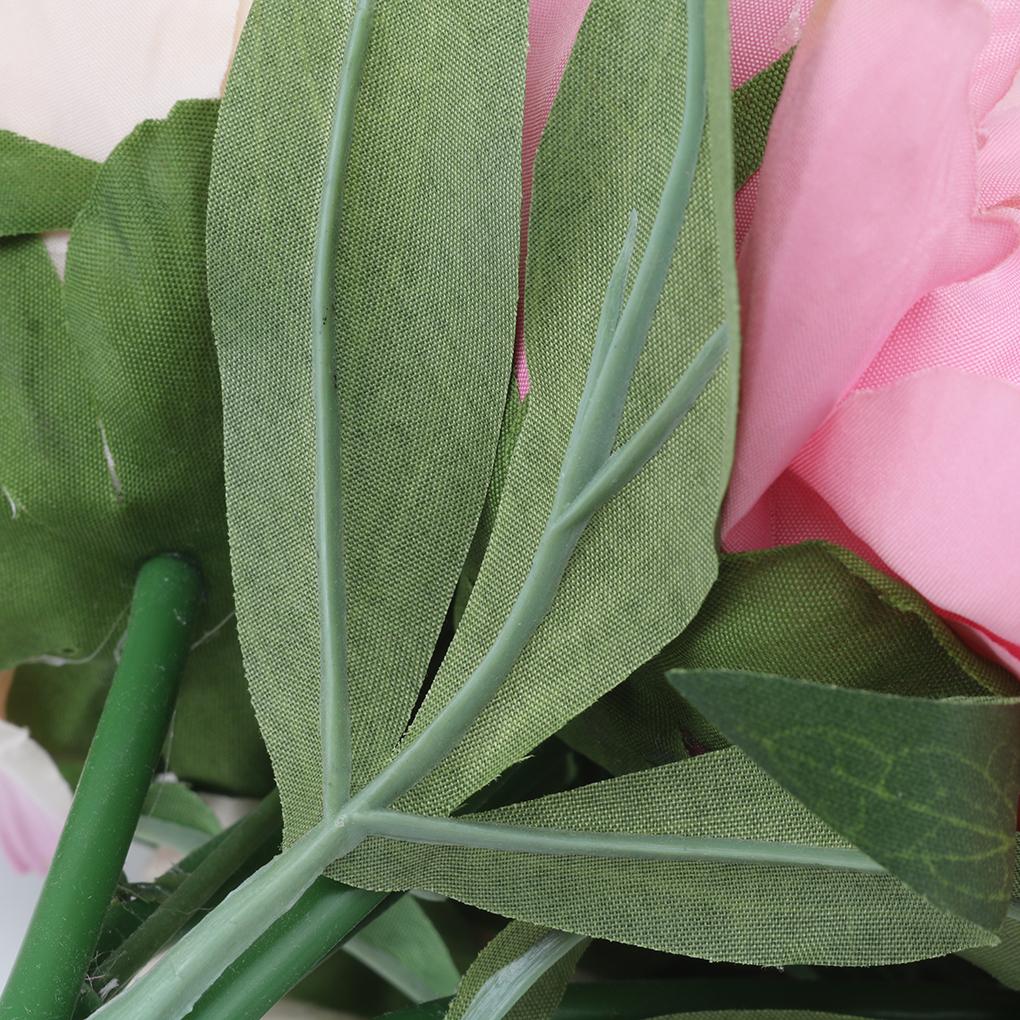 8 Head Artificial Peony Silk Flower Leaf Home Wedding Party Decor Floral Bouquet
