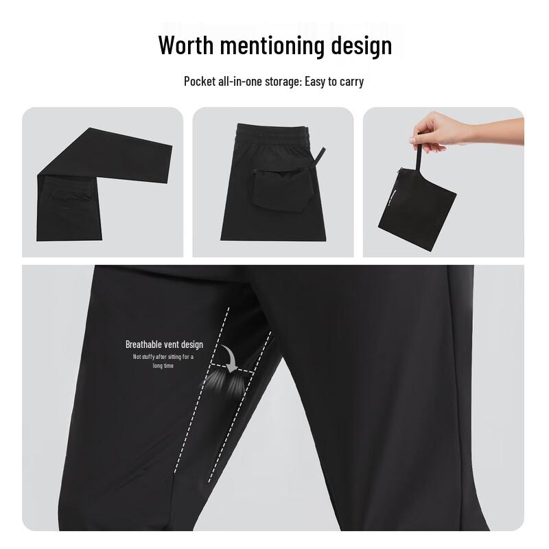 Lilang Men's Lightweight Cool-Feel Elastic Waist Casual Pants