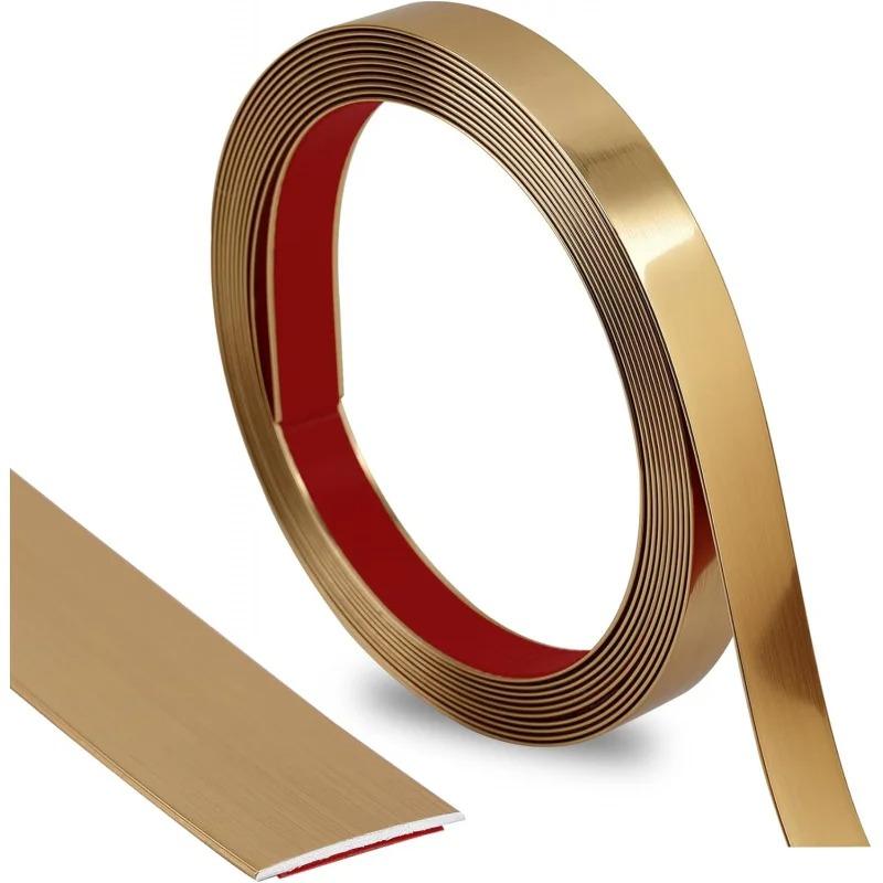 

1Pc 1/2/3/4cmx2.44m Peel and Stick Molding Trim, Flexible Decoration Strip Wall Tile, Mirror, Cabinet, Furniture and Home Decora 1cmx2.44m золотий