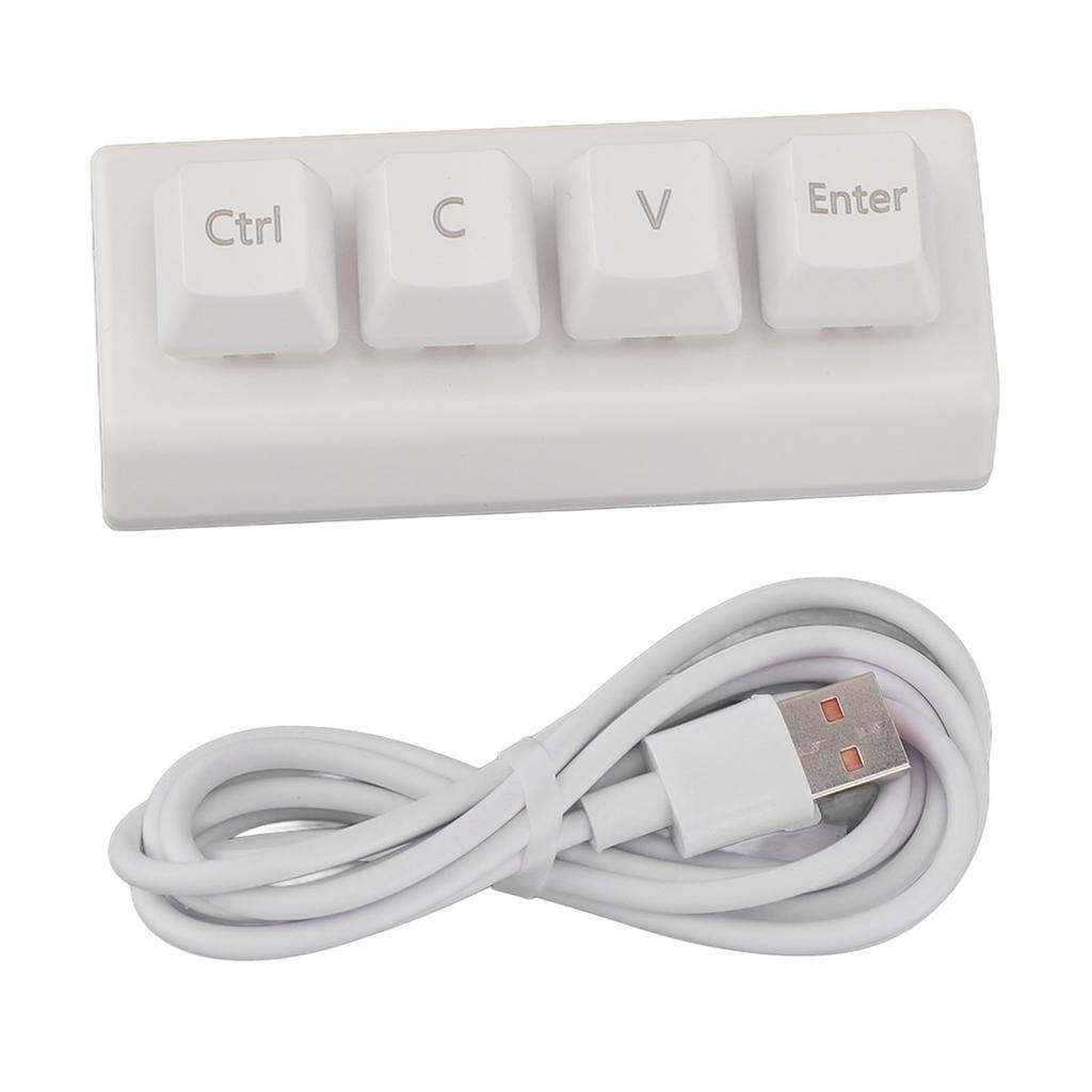 Programovatelná klávesnice 4 klávesy Podpora NKRO Červený spínač Ctrl C V Enter Mini Mechanická klávesnice pro hraní her