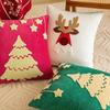 New Christmas Pillowcase Velvet Embroidered Christmas Tree Pillow Home Living Room Sofa Pillow Cushion Cover