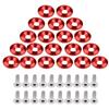 20 Pairs Fender Washer Bolts Screws Aluminum Alloy Bumper Fender Washer Bolts Screws Engine Anti-Theft Cap Holder No LOGO (Red)