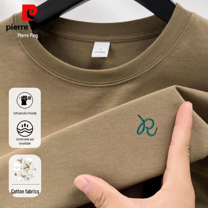 Pierre Cardin Men s 100% Cotton Heavyweight Embroidered Long-Sleeve T-Shirt XL