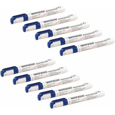 YAJNAS Whiteboard Markers  Assorted Ink Colours Markers for School & Office Stationery Items Markers (Blue-10)