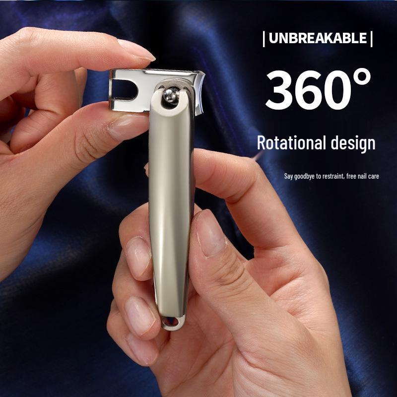 360° Rotating Stainless Steel Nail Clippers – Large, Portable, Anti-Splash Manicure Tool