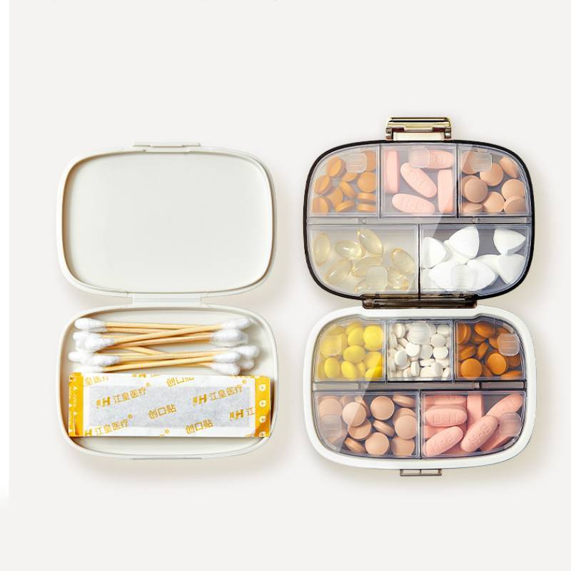 Portable Ten Compartment Medication Organizer With Large Capacity For Weekly Pill Storage