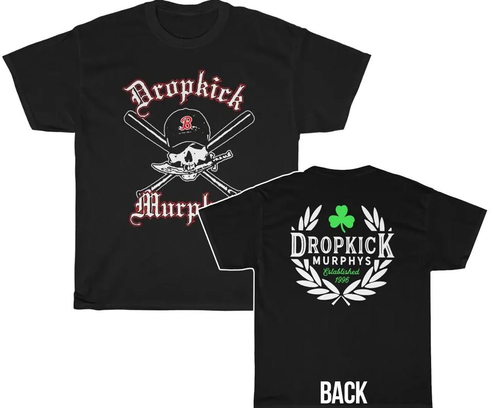 Dropkick Murphys Skull Wearing Ball Cap Shirt Double Sided