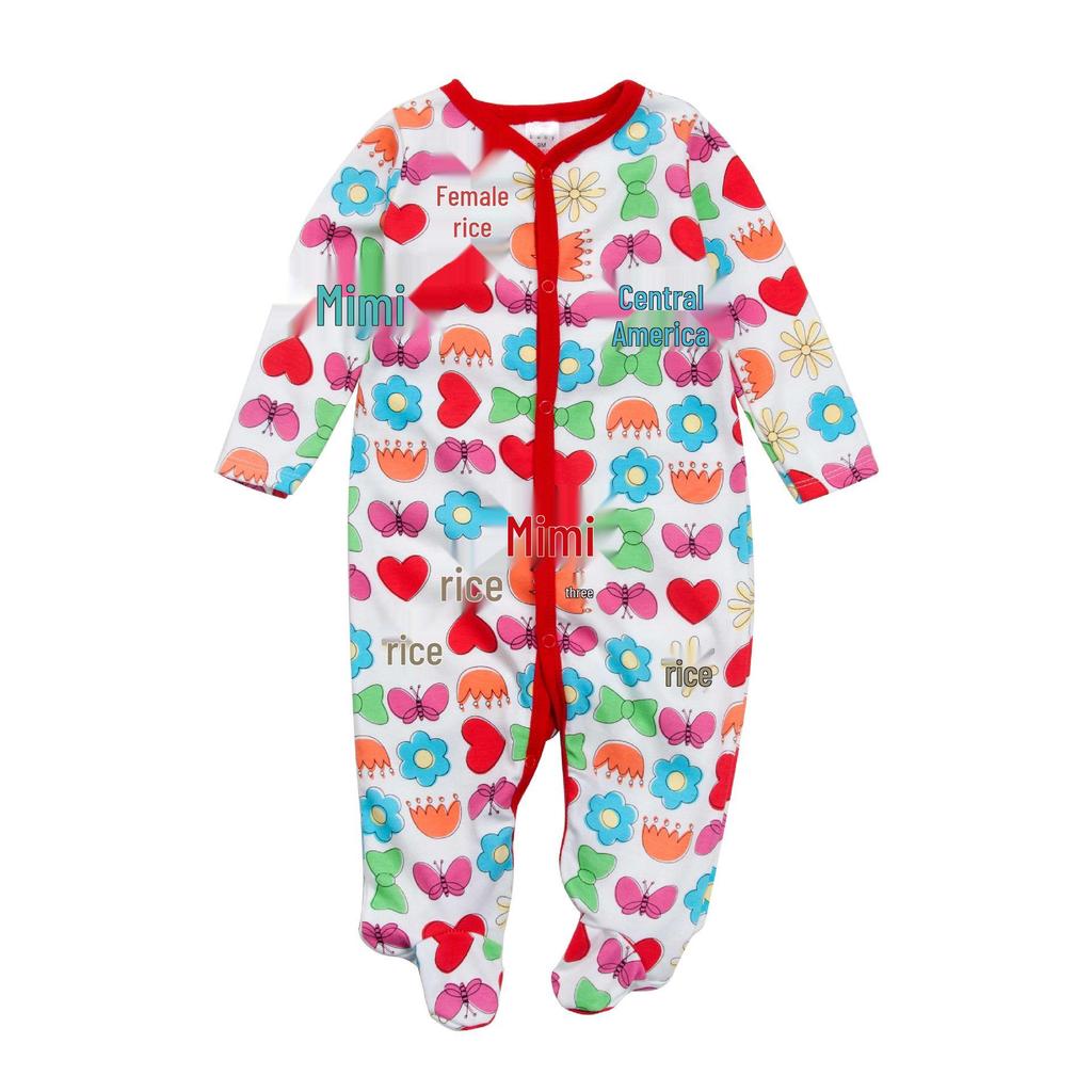Newborn Long Sleeve Harem Rompers with Feet - Spring/Summer Crawling Baby Clothes