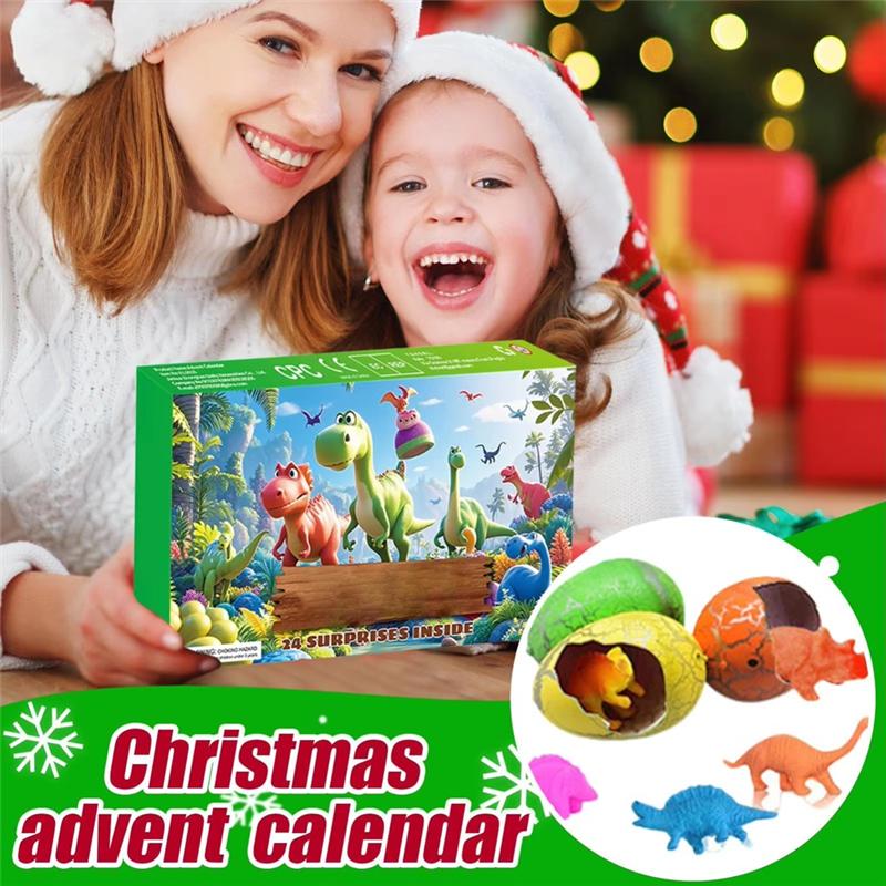 HHO-Countdown Calendar Advent 24 Days Christmas Holiday Animal Dinosaur Egg For Kids Teens Festive Party Classroom