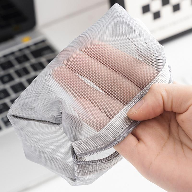 Schwarze Make-up-Taschen, klein, groß, transparent, Netz-Kosmetiktasche, Organizer für Kosmetik, Aufbewahrung, Federmäppchen, Neceser-Tasche