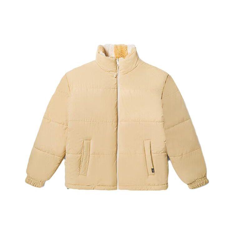 Vans Checkerboard Stand Collar Warm Reversible Jacket Women Jacket Off-White VN000F8YDJR
