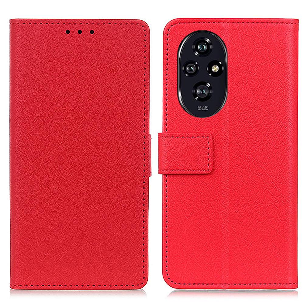 

For Honor 200 5G Case PU Leather Wallet Phone Cover with Magnetic Clasp Red