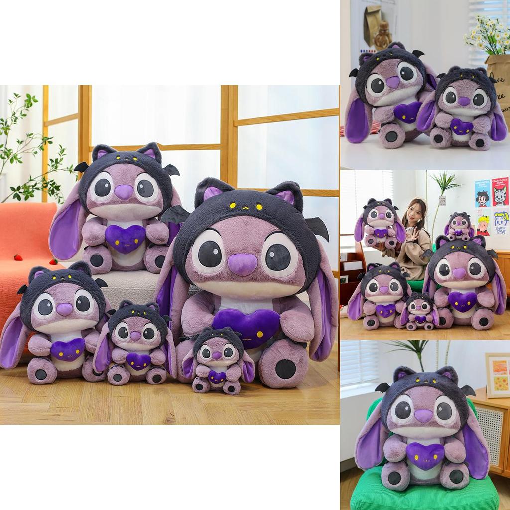 Plush Purple Demon Stitch Doll Soft Cuddly Toy Adorable Animal Pillow For Kids
