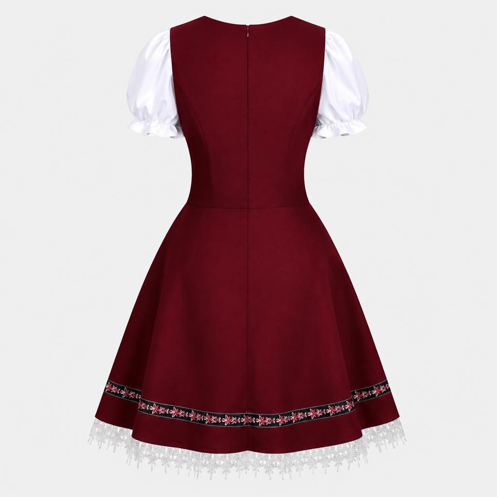 Women's Casual Short Sleeve Tie Waist Dress for Costume Party Events