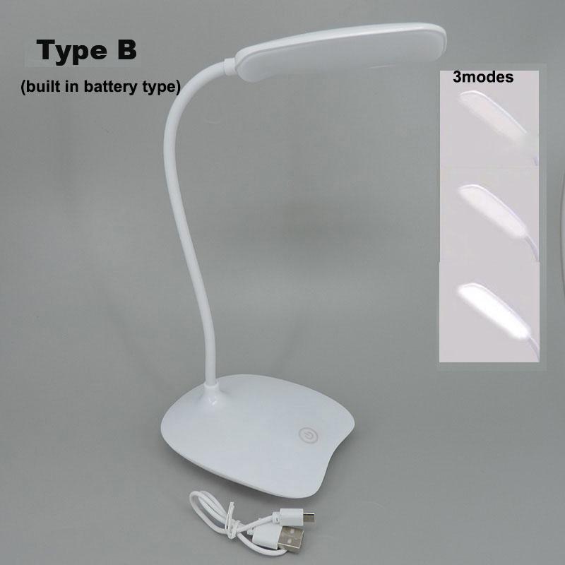 DC 5V Wiederaufladbare USB-Lade Mini LED Schreibtischlampe Bett Nachtlicht Lese Buchlampe Augenschutz Kinder Lerntischlampe