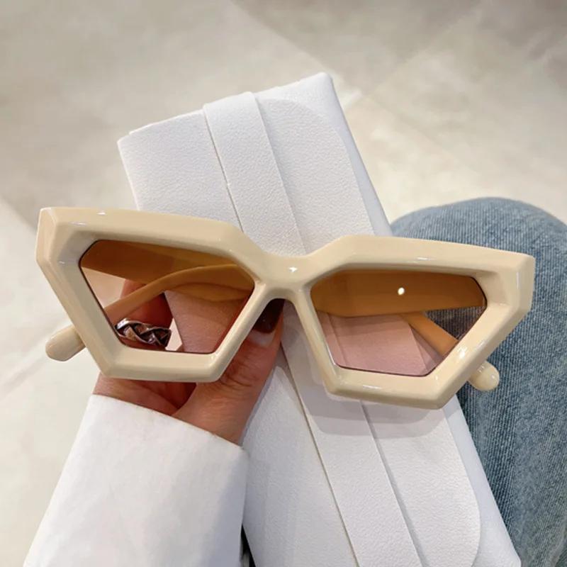 Triangle Cat Eye Irregular Sunglasses Luxury Brand Designer Women Sun Glasses Ladies Uv400 Shades Eyewear Goggles
