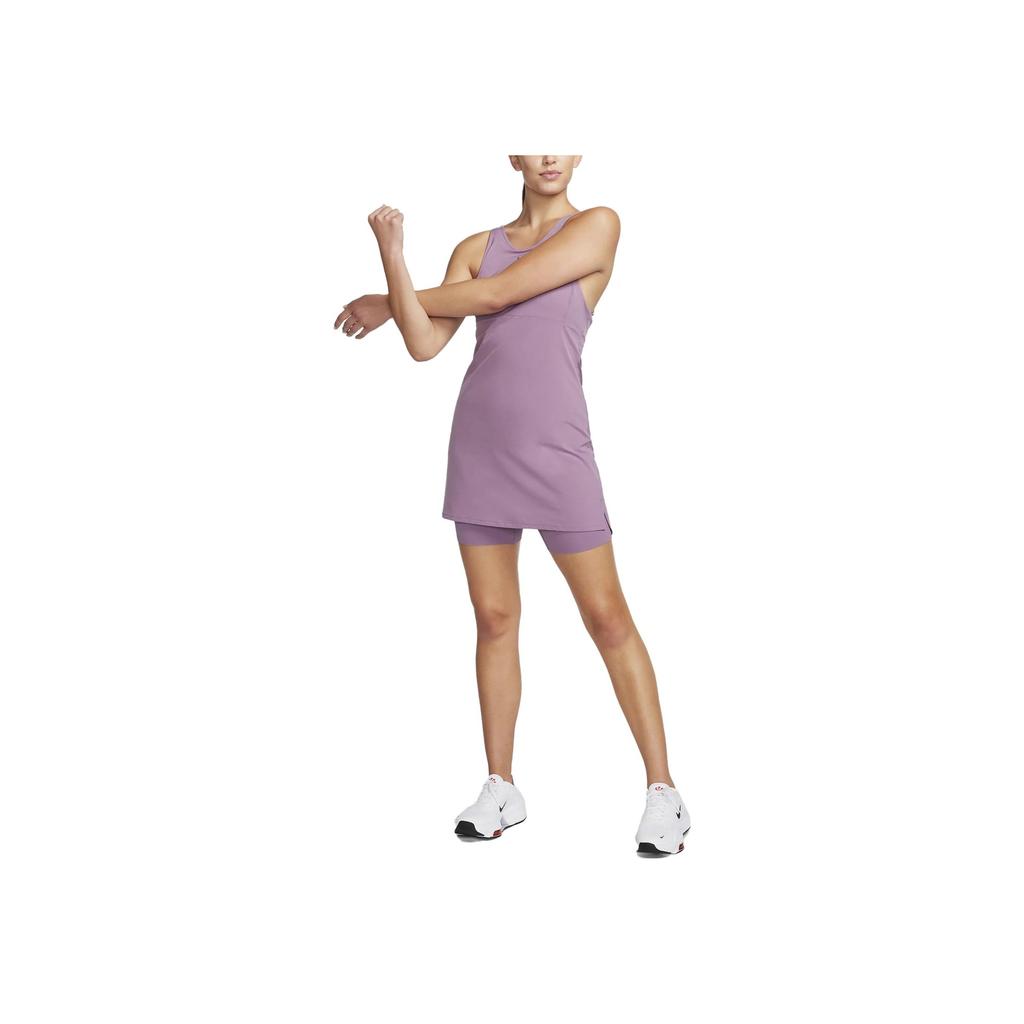 Nike Dri-FIT Bliss Training Dress Solid Color Midi Sleeveless Tank Women Dress Magenta DV9459-537