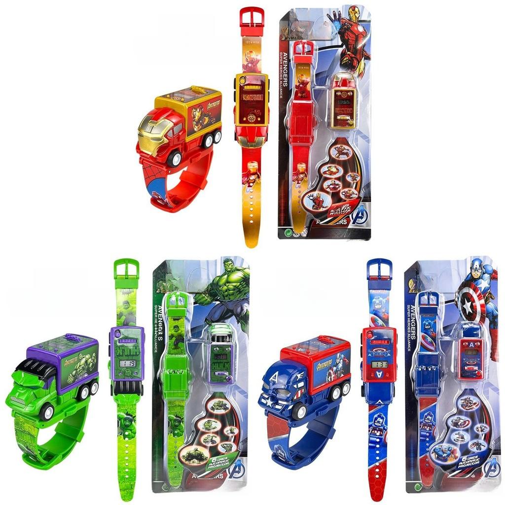 Reloj de Proyección Electrónico de Juguete para Niños de Spider Man Con Pantalla de Hora Para Juego Interactivo