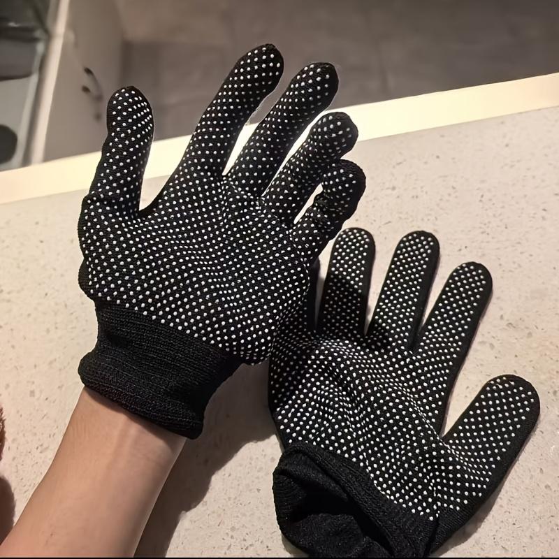 Full Finger Anti-Slip Gloves, Thin Gloves | Black with White Dots, Lightweight And Durable Gardening Gloves