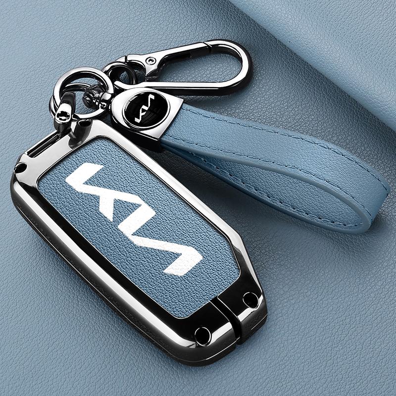 Leather Car Key Case Cover Shell For KIA Sportage R GT Stinger Sorento Ceed Cerato Forte Niro Soul Telluride Protector Keyless