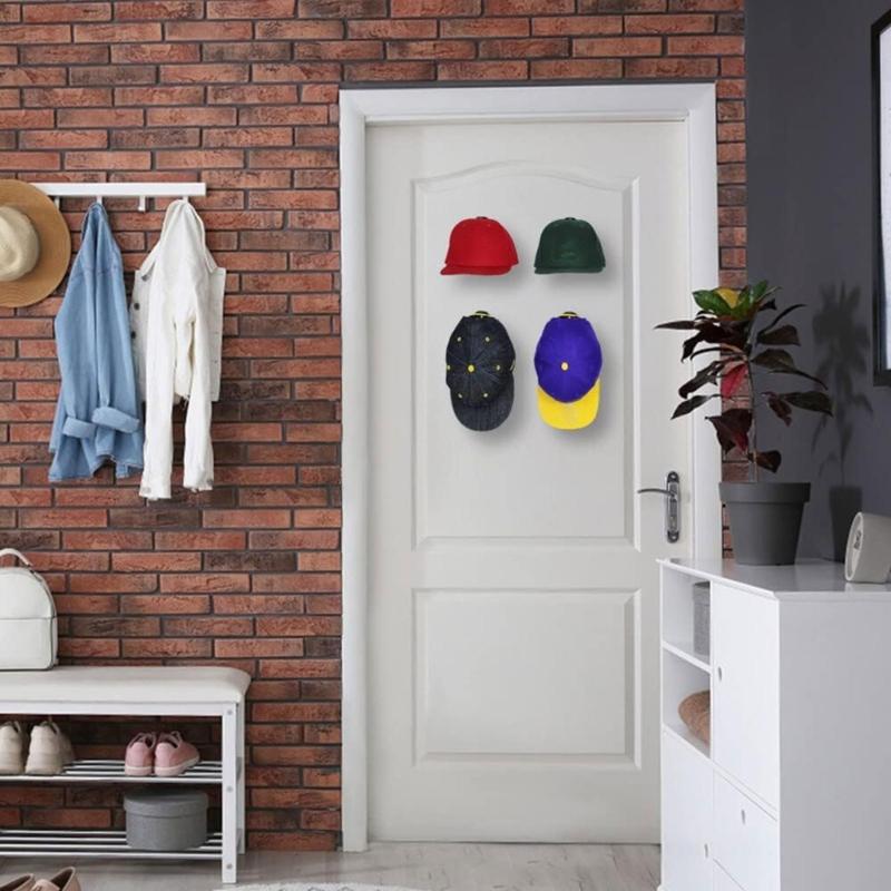 Set of 10pcs Adhesive Hat Hooks Baseball Cap Hanger Stylish Hat Storage Solution
