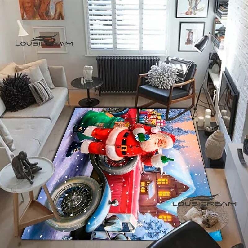Weihnachts-Weihnachtsmann-Teppiche und Vorleger, Winter-Schnee-Teppich, Bodenmatte, Wohnzimmer, Schlafzimmer, großer Bereich, weicher Teppich, Kinderzimmer-Teppich