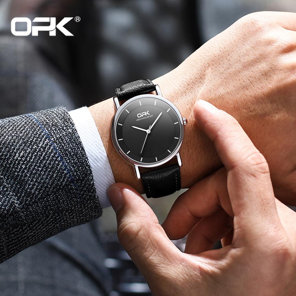 OPK 8122 Watches For Men Casual Simple Original Waterproof Luxury Leather Quartz Watch Luminous Wristwatch Reloj Hombre