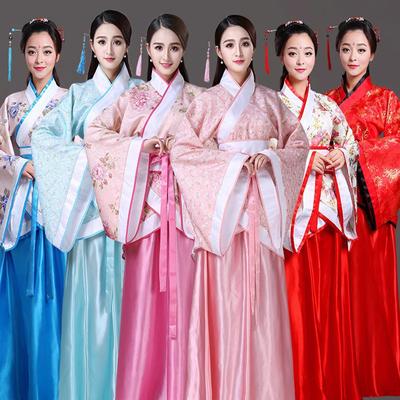 Hanfu Chinese Clothing Women's Flower Girl Traditional Stage Dress Women's Dance Dress Adult Fairy