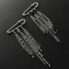 Salircon 2 Styles Personality Exquisite Crystal Chain Tassel Brooches for Women Handmade Pin Versatile Clothing Accessories Gift