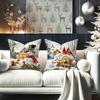 1pcs Christmas Pillows with Festive Scenes ,Suitable for Christmas Home Decoration Pillowcase, Without Pillow Core.