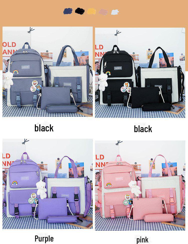 Large Capacity Korean Style Backpack for Girls - Forest Design, Perfect for Elementary and Junior High School Students