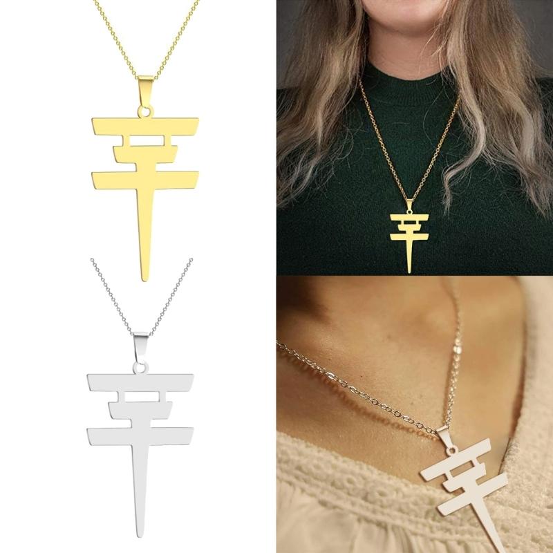 Geometric Necklaces Ornament with Flash Pendant Dainty Clavicle Chain Adornment