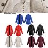 2022 New Fashion European And American Boys' Formal Coat In Solid Color Stylish Steampunk Retro Stand Collar