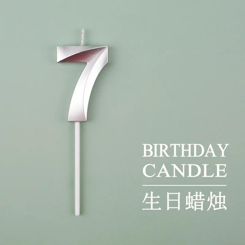 1Pc New 0-9 Number Birthday Candles Extended Big 3D Design Cake Candle Topper Decoration For Birthday Anniversary Celebration