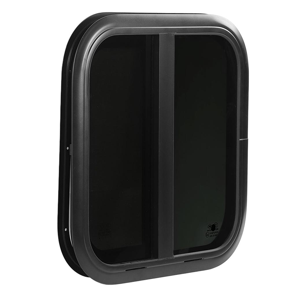 L500 H500mm RV Sliding Window Tempered Glass Anti UV Movable Insect Net Aluminum Alloy Frame for Trailer Marine Camper
