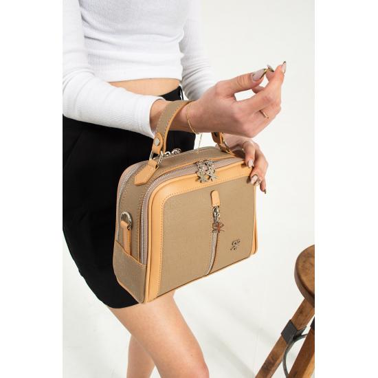 Taschen und Koffer Tara Red Kamel Damen Schultertasche und Tasche 20x24 Größe